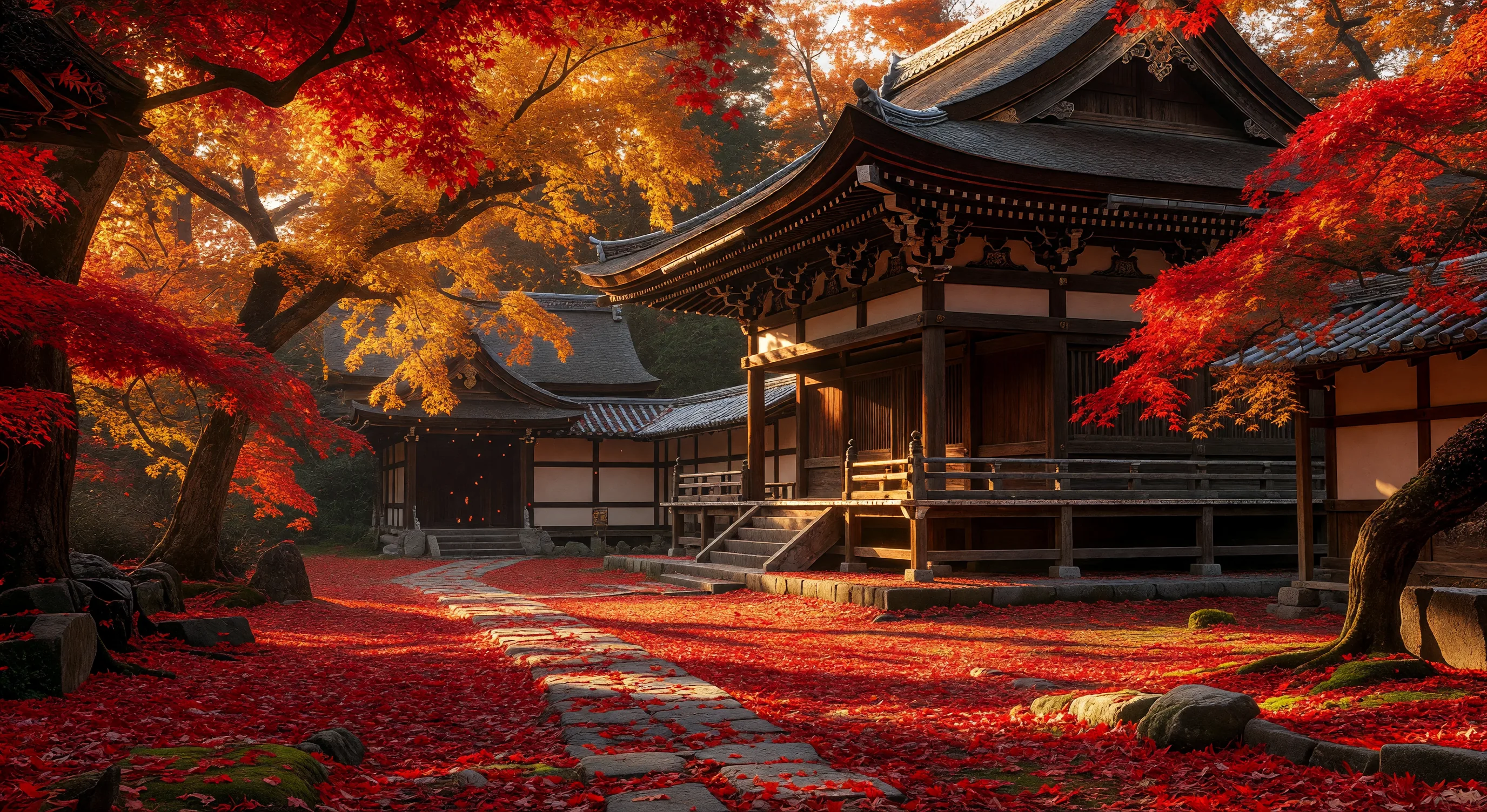 Kyoto autumn temple