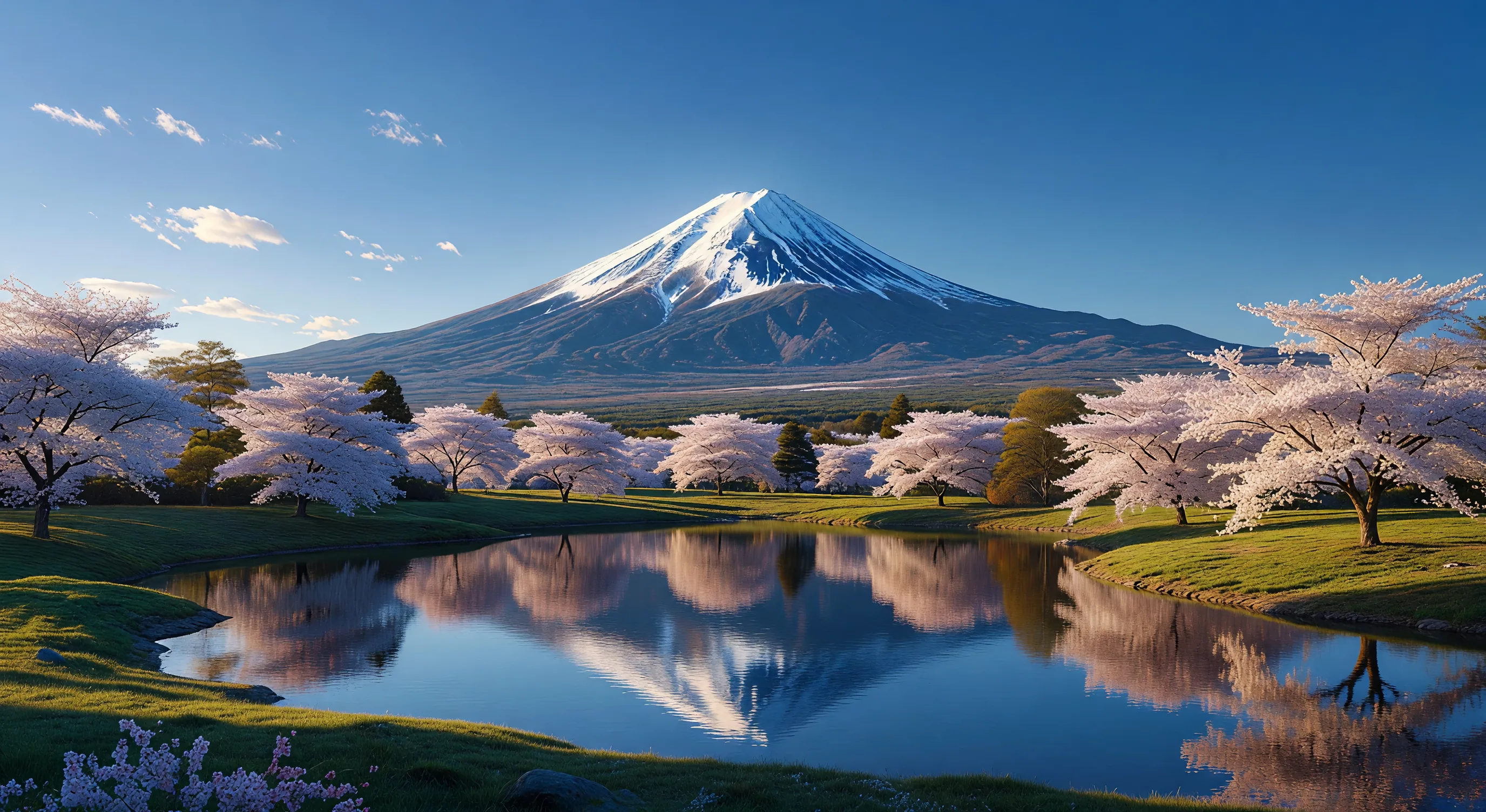 Mount Fuji with cherry blossoms