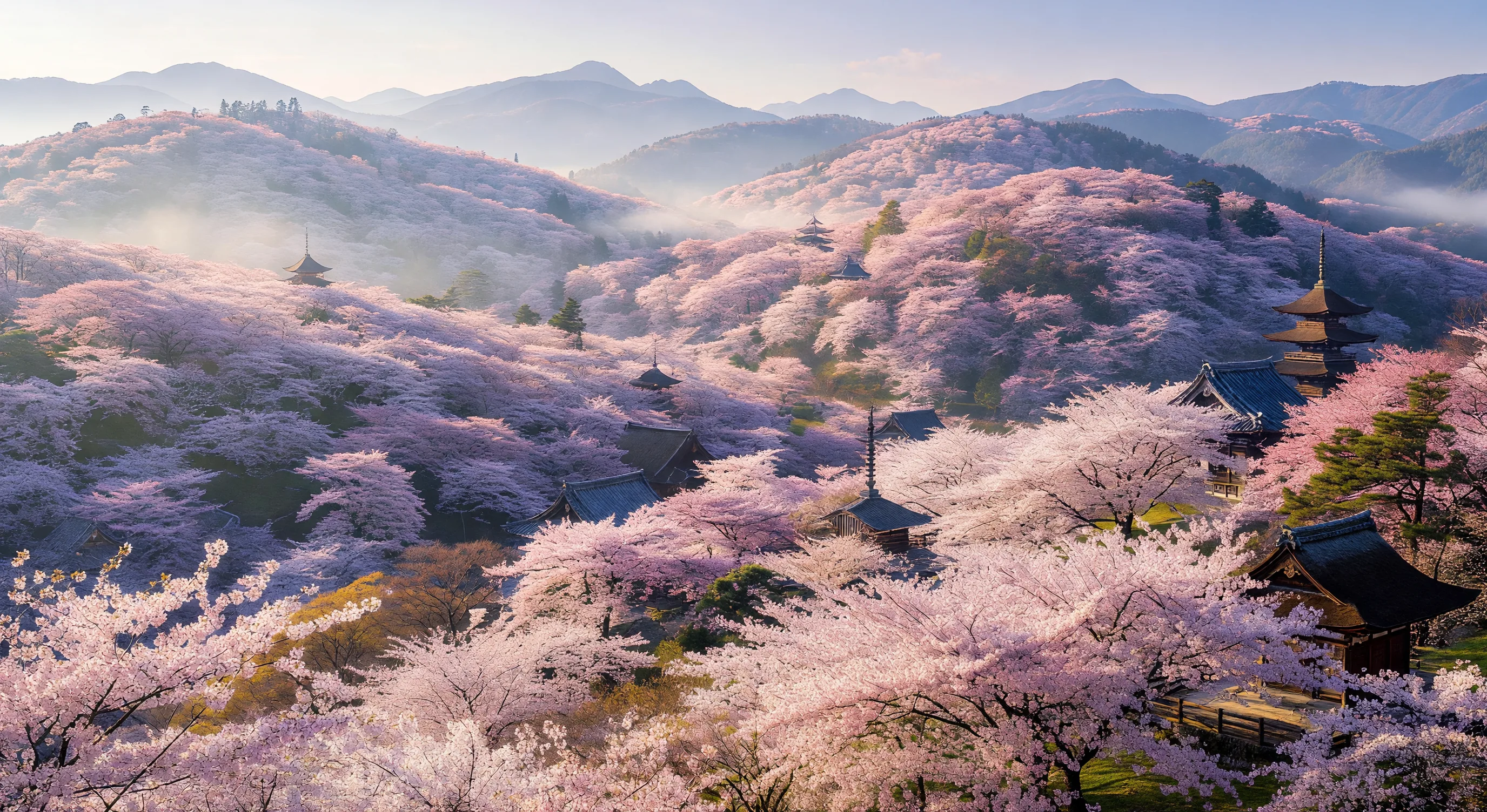 Yoshino mountains in bloom